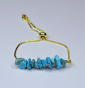 Adjustable genuine stone howlite turquoise bracelet