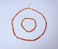 Cherry quartz stone set.