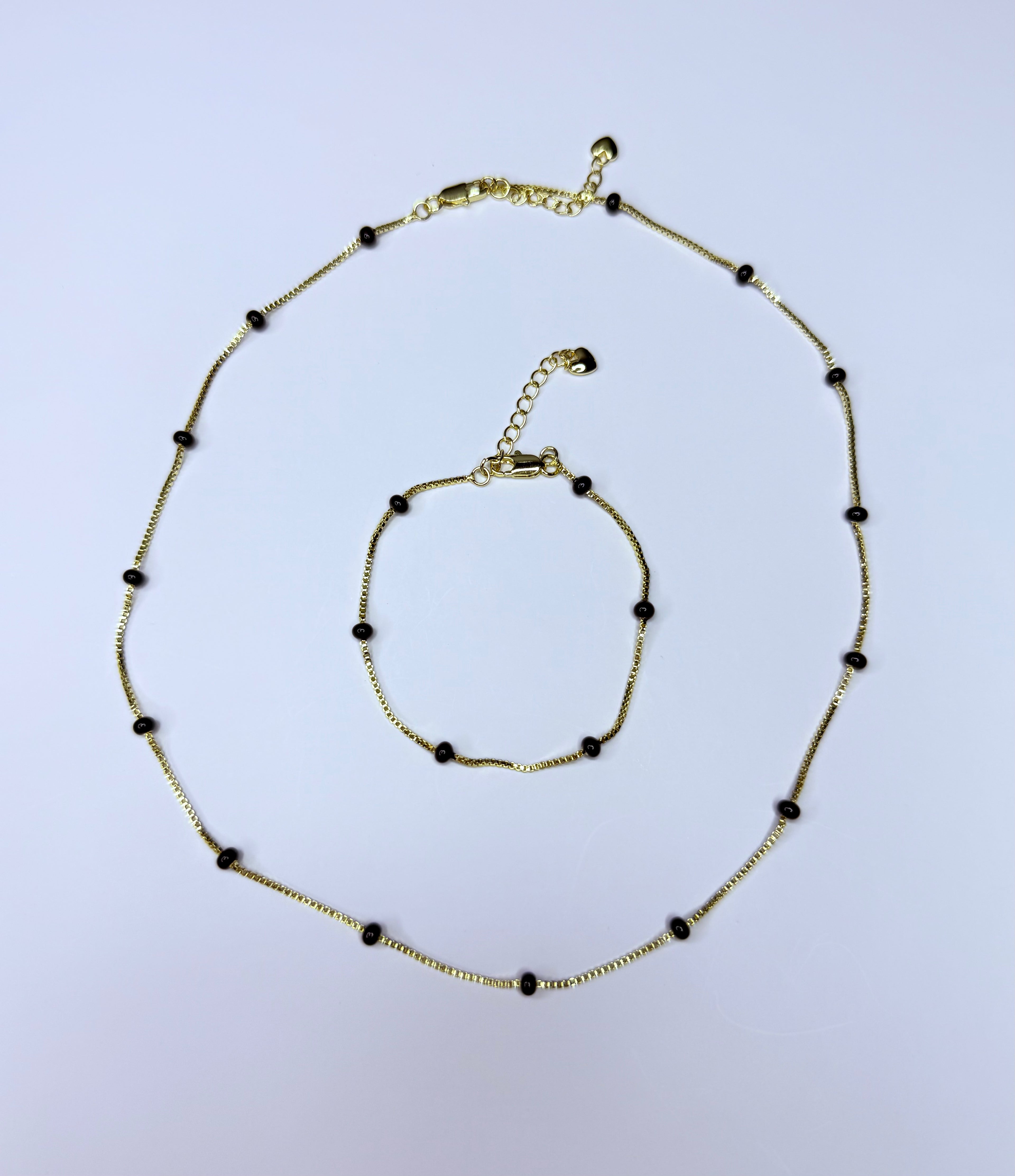 Black Bead Jewelry Set.