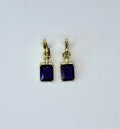 Navy blue crystal earrings.