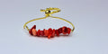 Adjustable genuine stone red coral bracelet