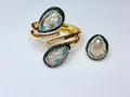Garden quartz bracelet and ring set.