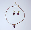 Amethyst quartz stone set.