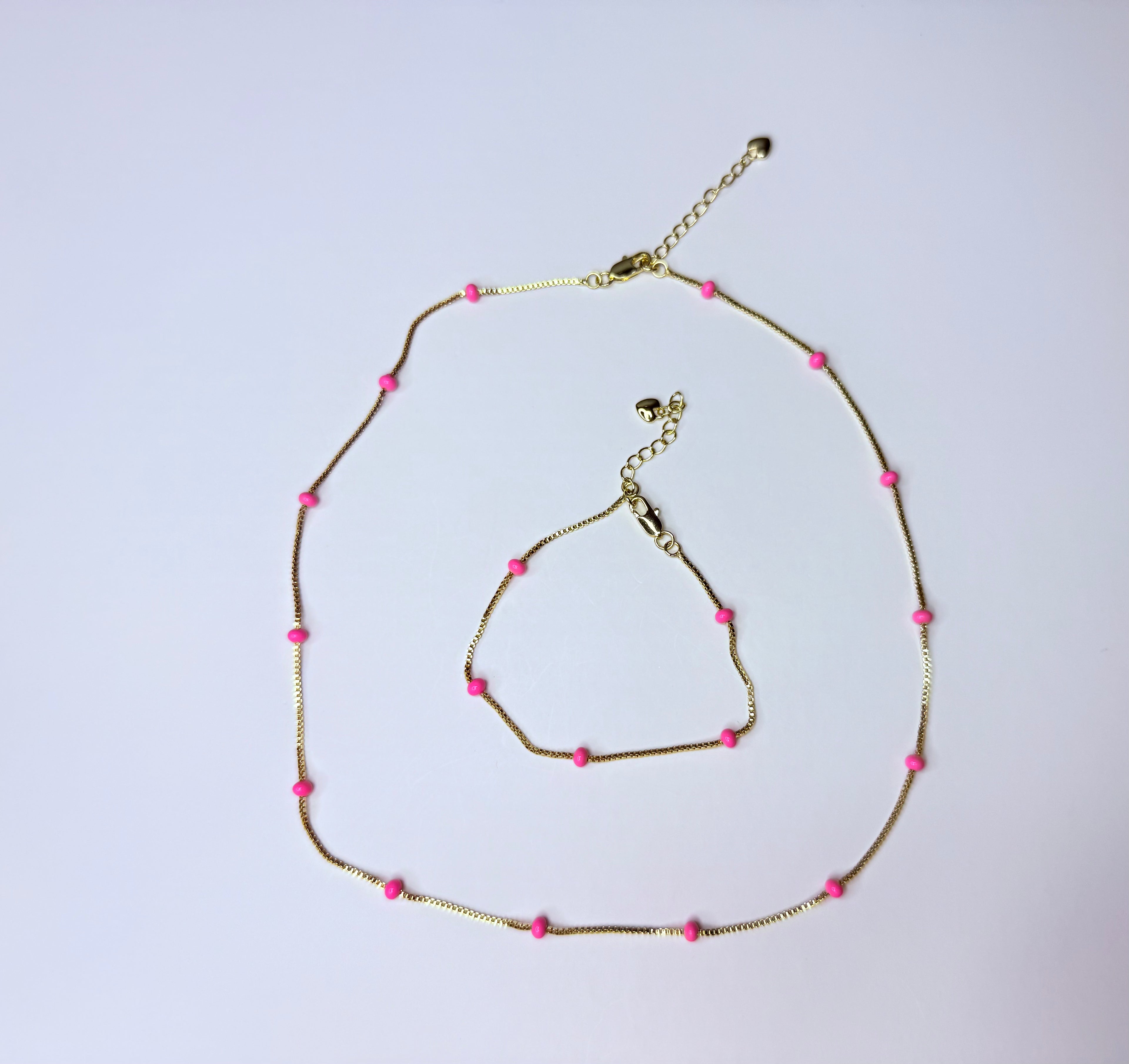 Pink bead set.