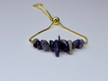 Adjustable genuine stone lapis lazuli bracelet