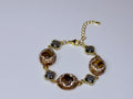 Special floral bracelet with solid crystals and genuine natural stones tiger’s eyes.