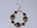 Special floral bracelet with solid crystals and genuine natural stones amethyst.