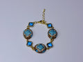 Special floral bracelet with solid crystals and genuine natural stones turquoise howlite.