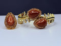 Genuine natural stone aventurine bracelet and ring set