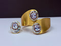 Solid white crystal bracelet and ring