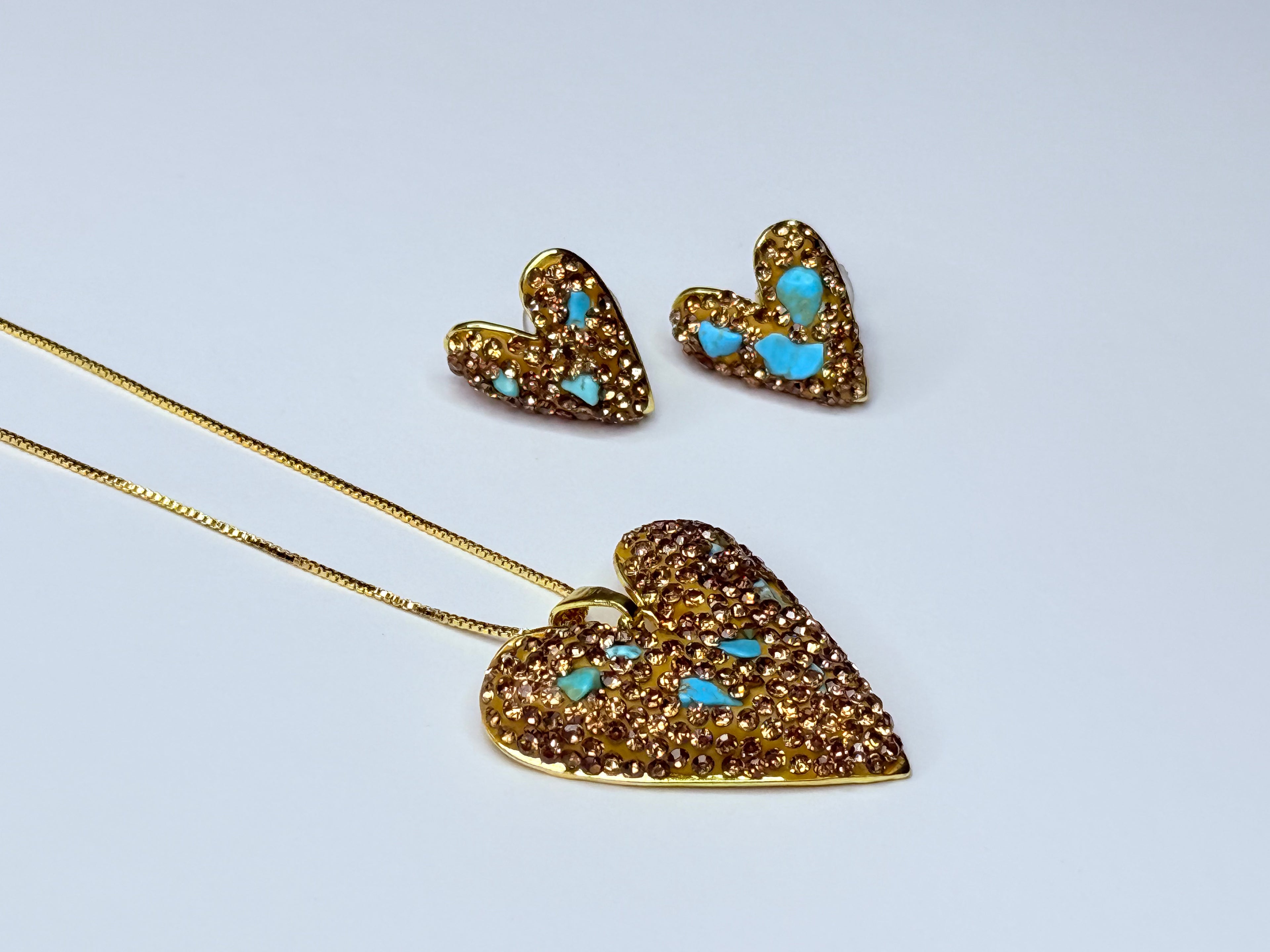 Genuine turquoise howlite set.