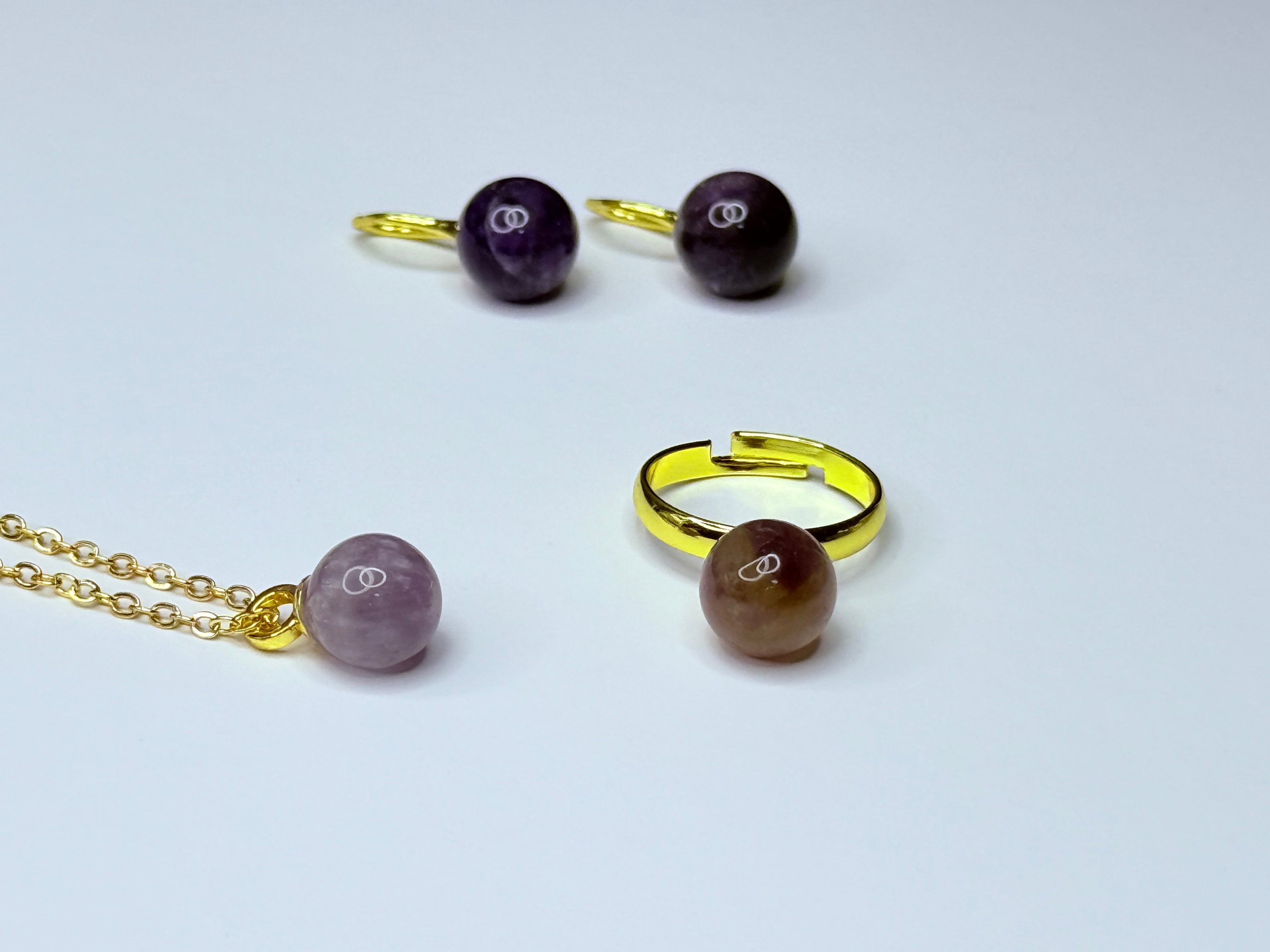 Genuine amethyst set.