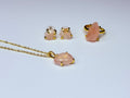 Genuine rose quartz stone set.