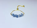 Adjustable genuine stone aquamarine bracelet.