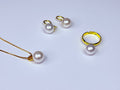 Genuine natural stone and freshwater pearl set.