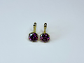 Violet clear crystal earrings.