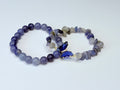 Natural iolite stone bracelet set.