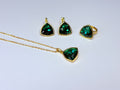 Solid green-cut crystal set.