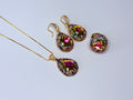 Multicolor fuchsia stone set.