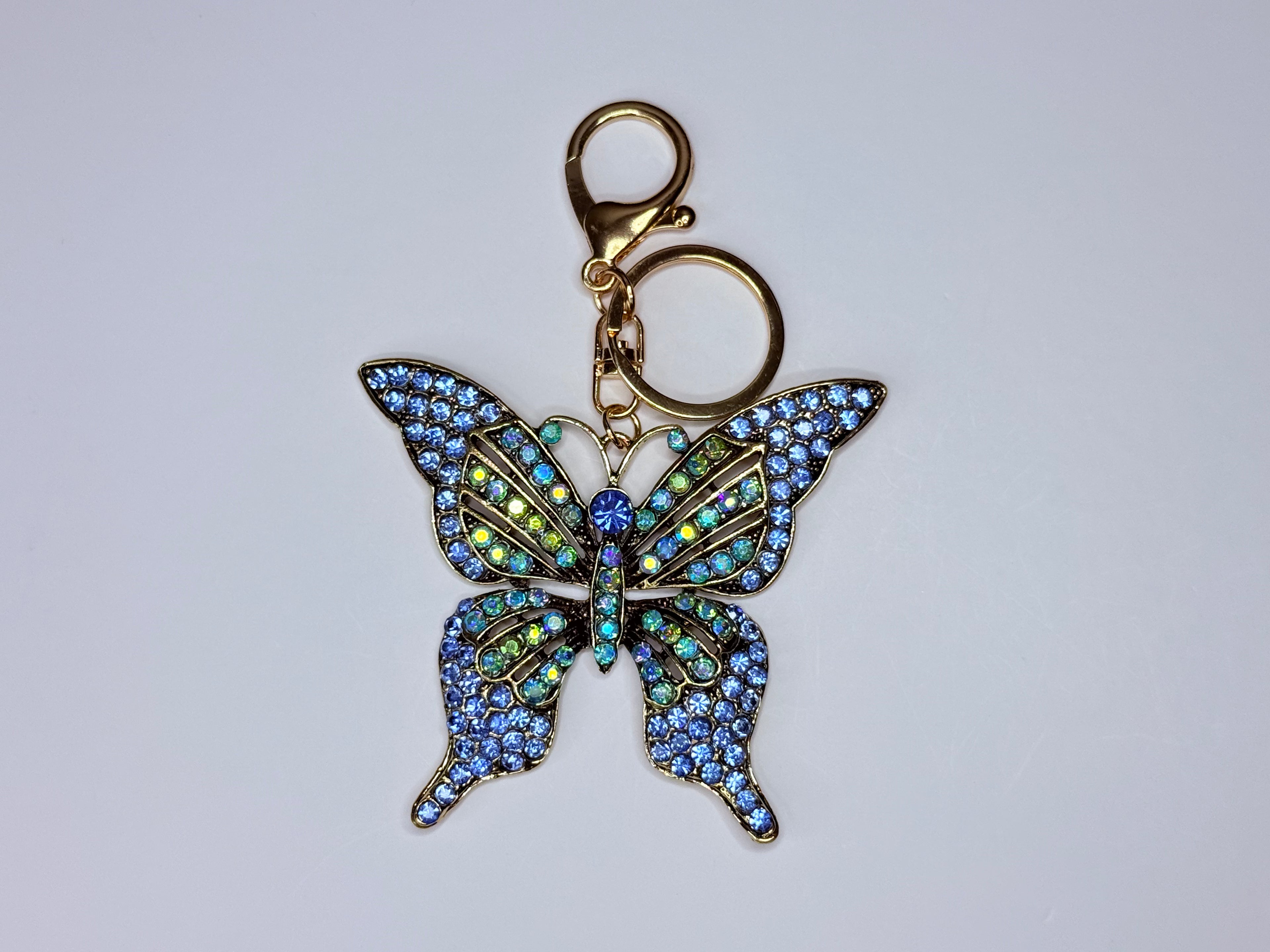 Blue butterfly keychain.
