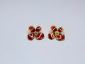 Floral earrings.